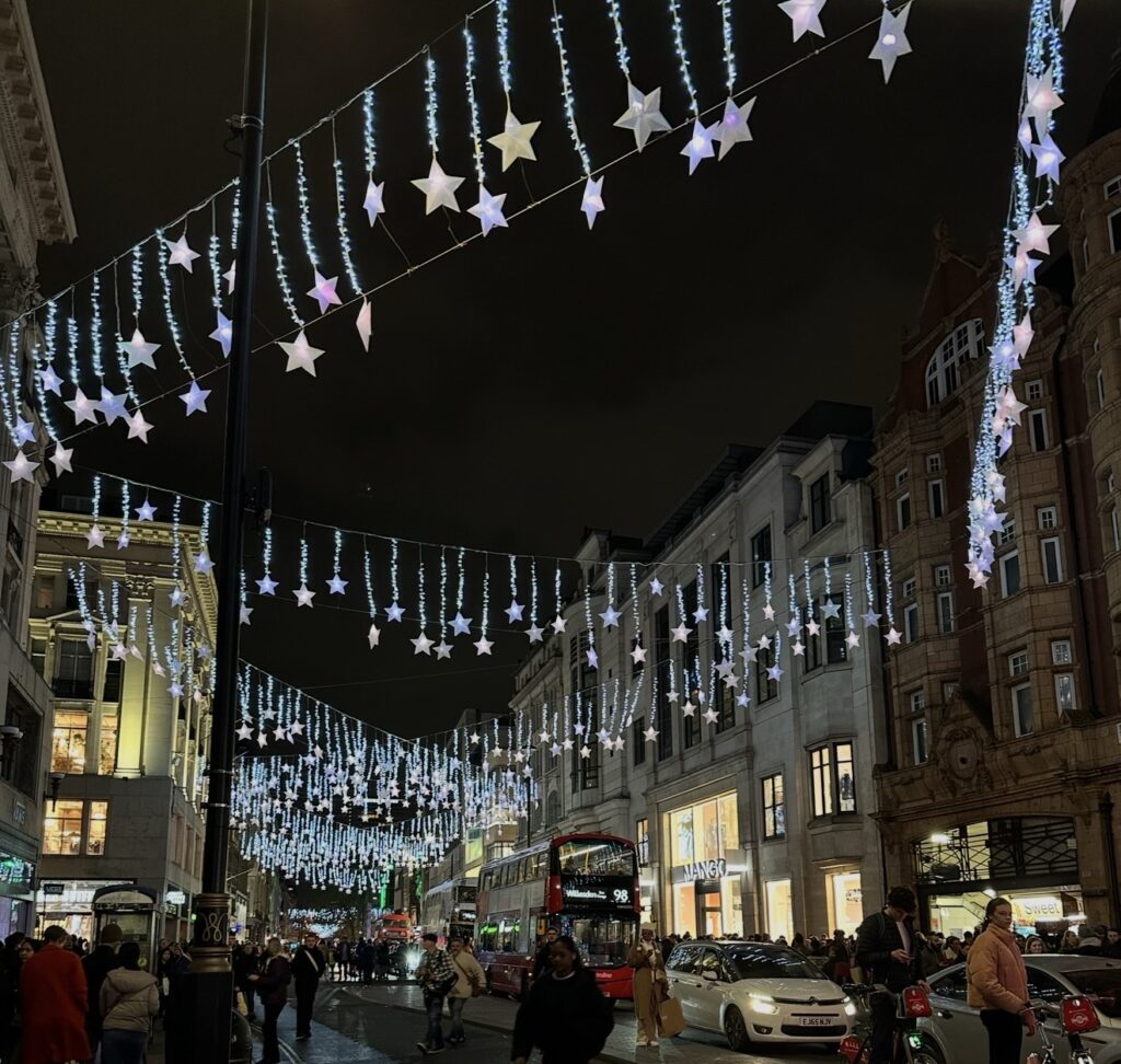 London Christmas Lights 2025 Oxford Street display at night